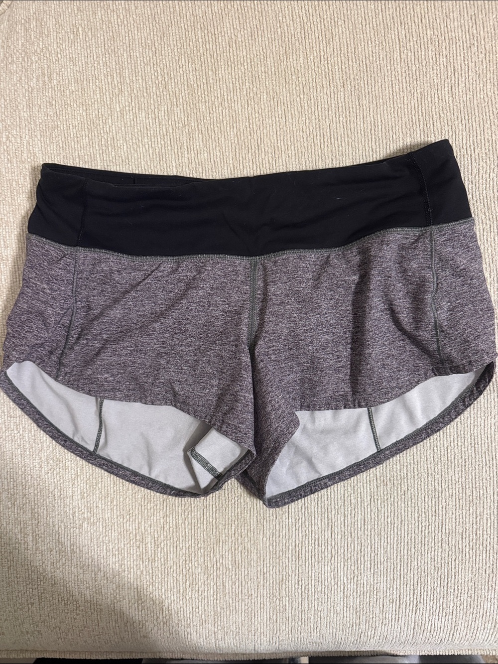 lululemon athletica Black Waistband Heather Gray Athletic Shorts